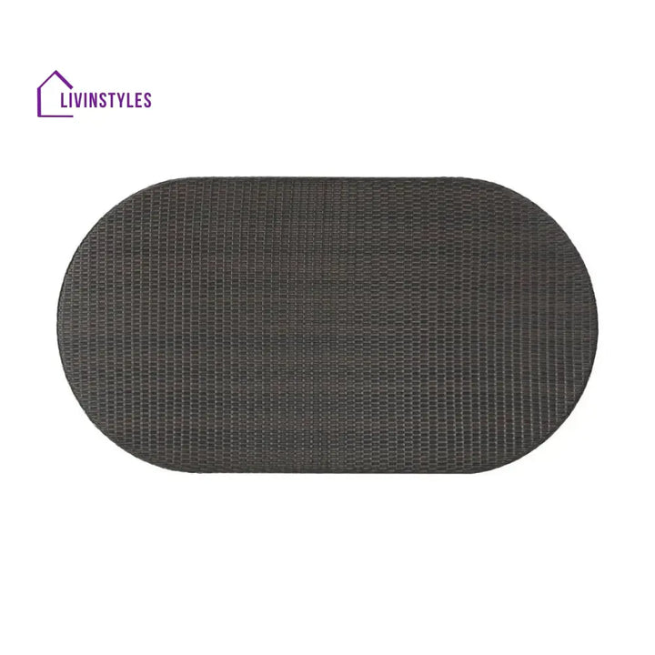 Chitra Outdoor All-Weather Rattan Wicker Round Coffee Table (Dark Brown) - Table
