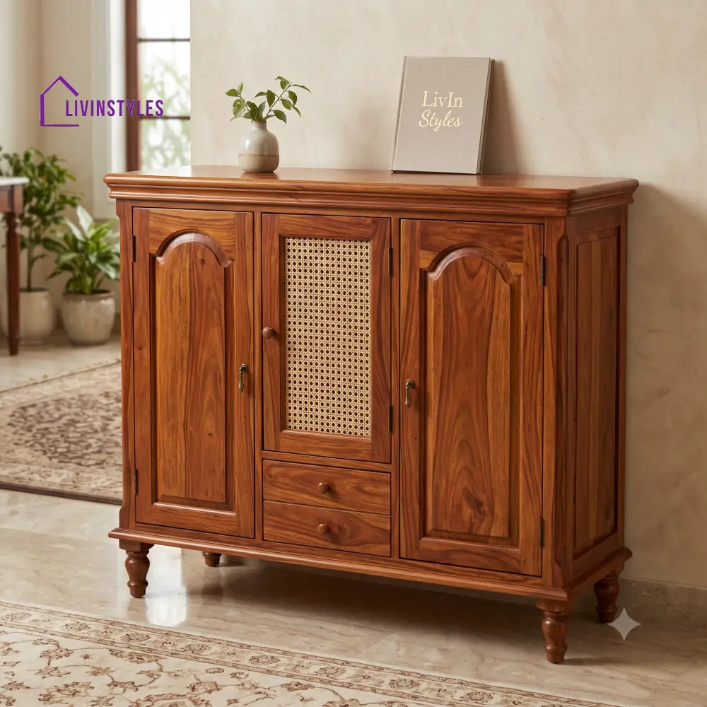 Chitra Sheesham Wood Shoe Rack | Wooden Shoe Cabinet