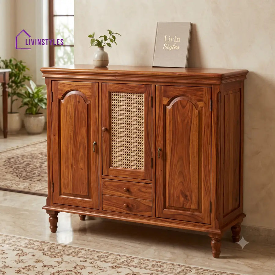 Chitra Sheesham Wood Shoe Rack | Wooden Shoe Cabinet