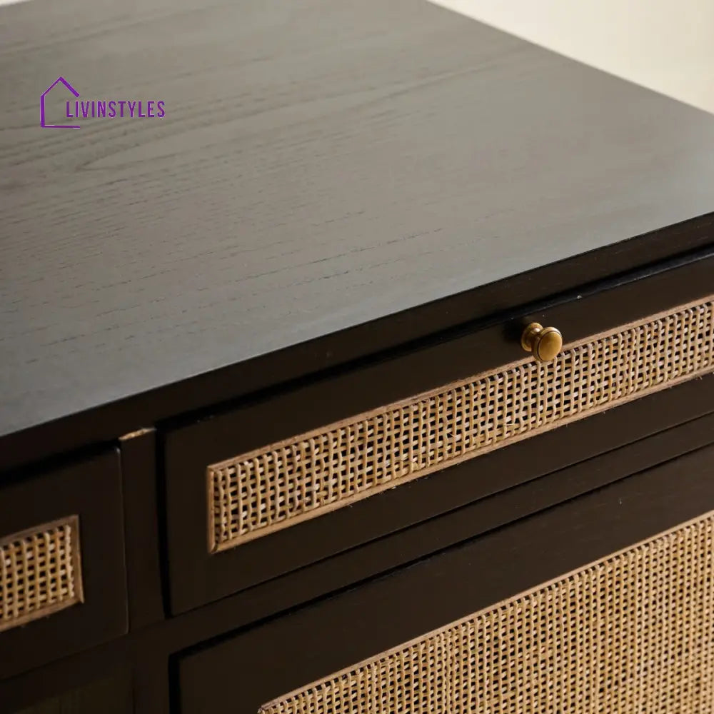 Chitra Teak Wood & Rattan Iron Study Table