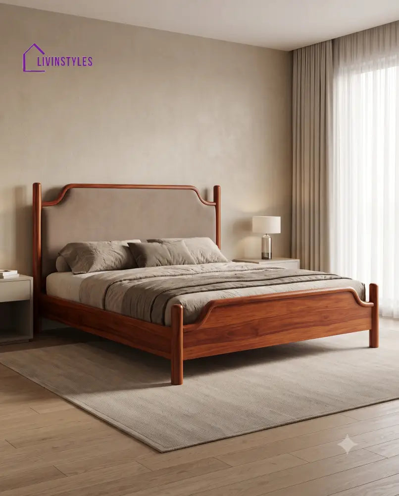 Chitra Wooden Bed | Solid Wood Double Bed | Wooden King size bed & Wooden Queen size bed