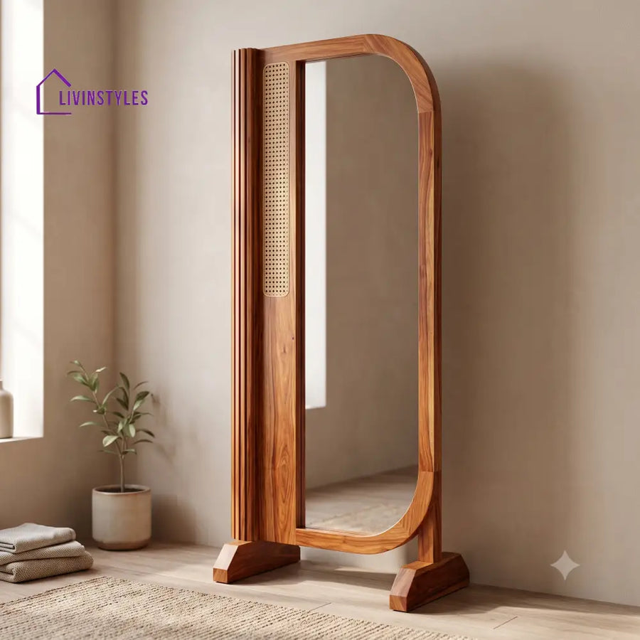 Chitra Wooden Full Length Mirror for Bedroom & Living Room