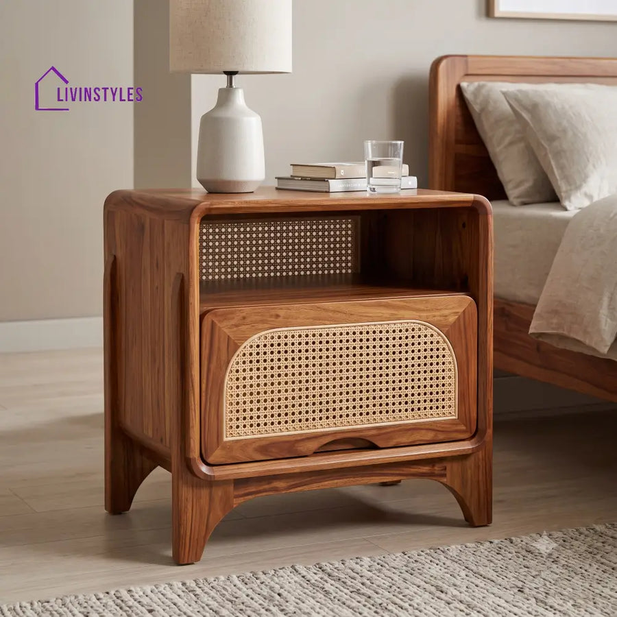 Chizaram Premium Wooden Bedside Table | Side Table for Bedroom