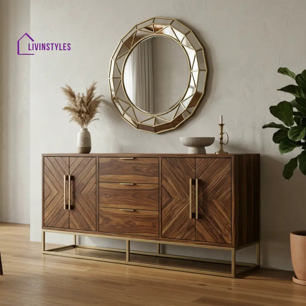 Chloe Sheesham Wood Cabinet and Sideboard (Honey Finish)