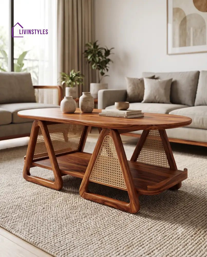 Chloé Wooden Coffee Table for Living Room | Tea Table | Teapoy | Center table
