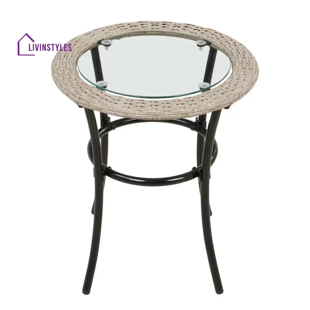 Chou OUTDOOR PATIO SEATING SET 2 CHAIRS 2 OTTOMAN AND TABLE SET (BROWN) - Coffee Table Sets