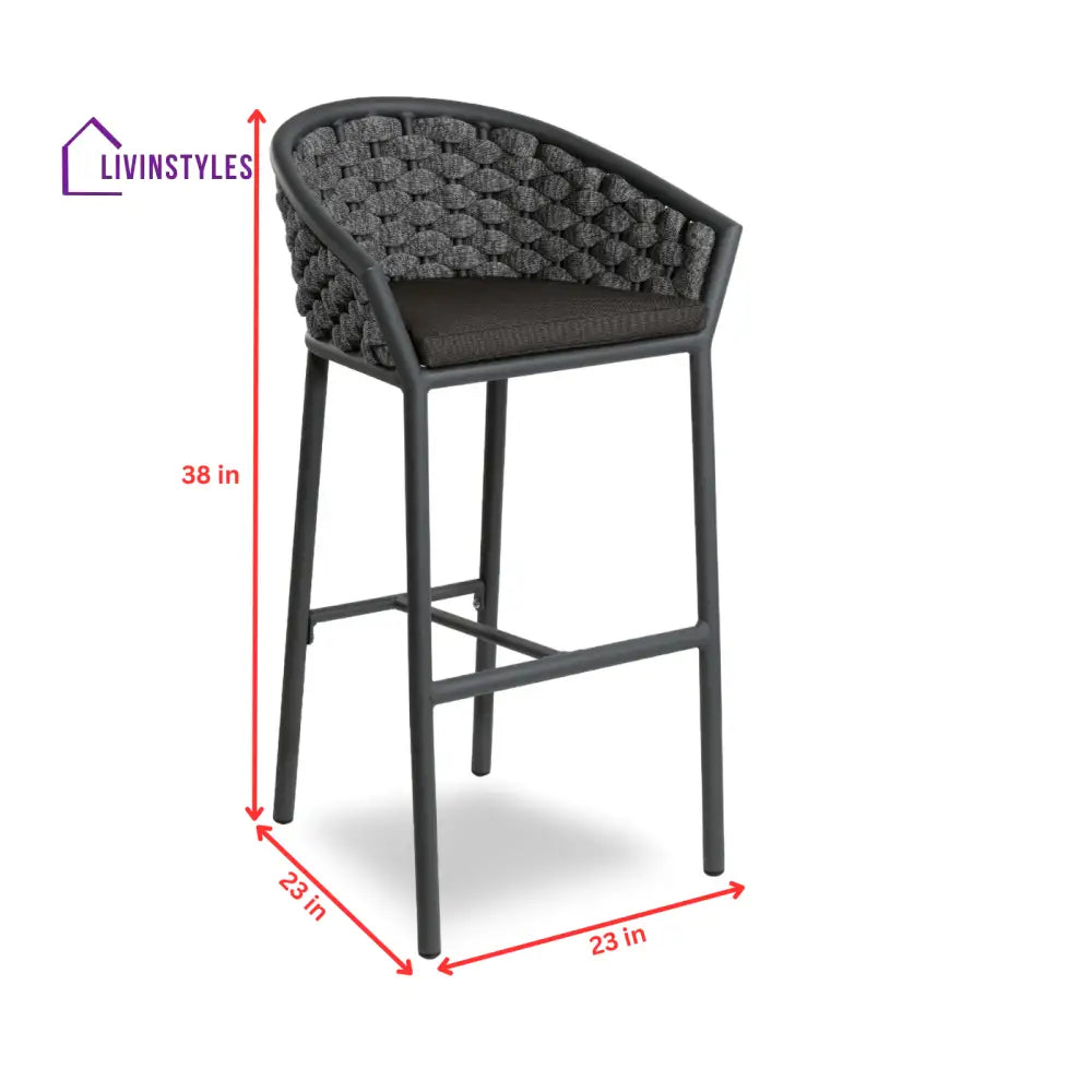 Cirillo Outdoor Patio Bar Chair 1 Chair For Balcony Braided & Rope - Bar Sets
