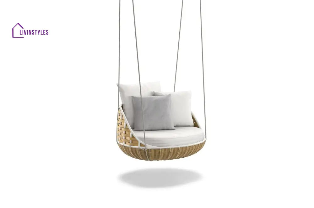 Ciro Single Seater Hanging Swing Without Stand For Balcony Garden Swing - Honey - Swings