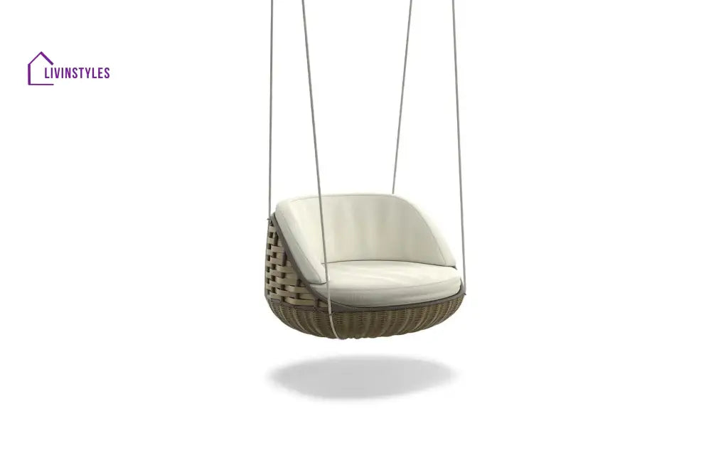 Ciro Single Seater Hanging Swing Without Stand For Balcony Garden Swing - Olive - Swings