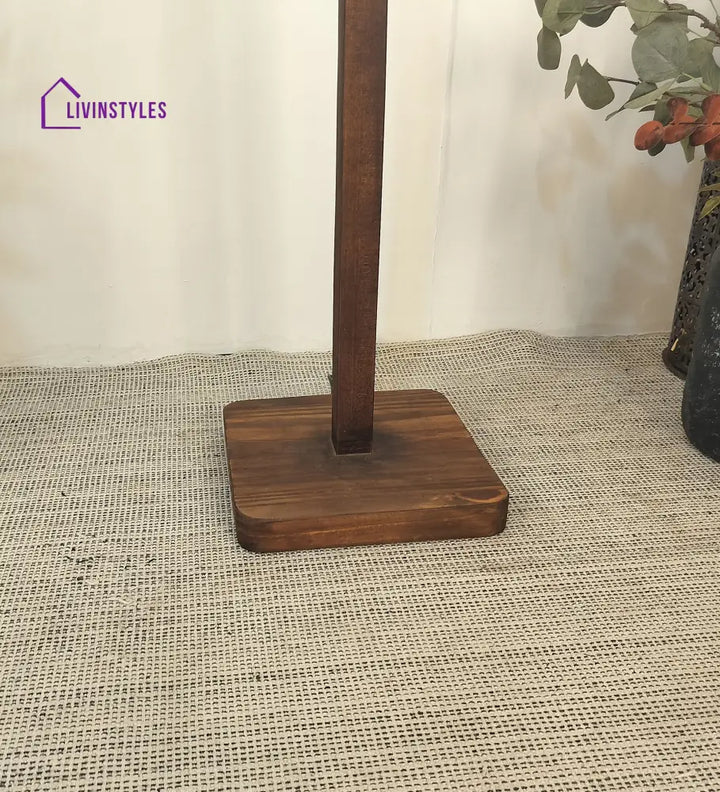 Claire Wooden Floor Lamp And Beige Fabric Lampshade Lamps