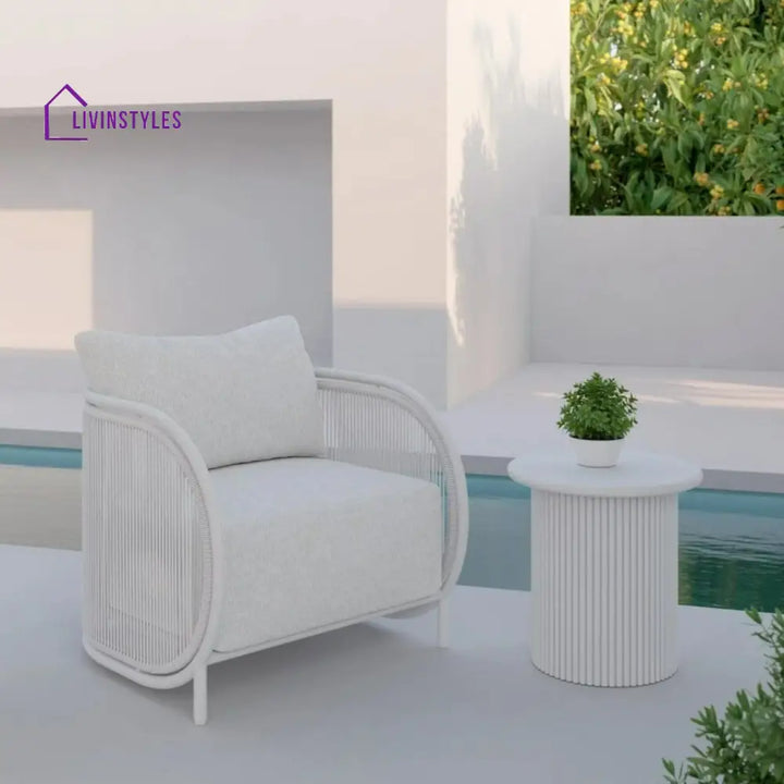 Clan Metal And Rope Outdoor Club Chair Ottoman