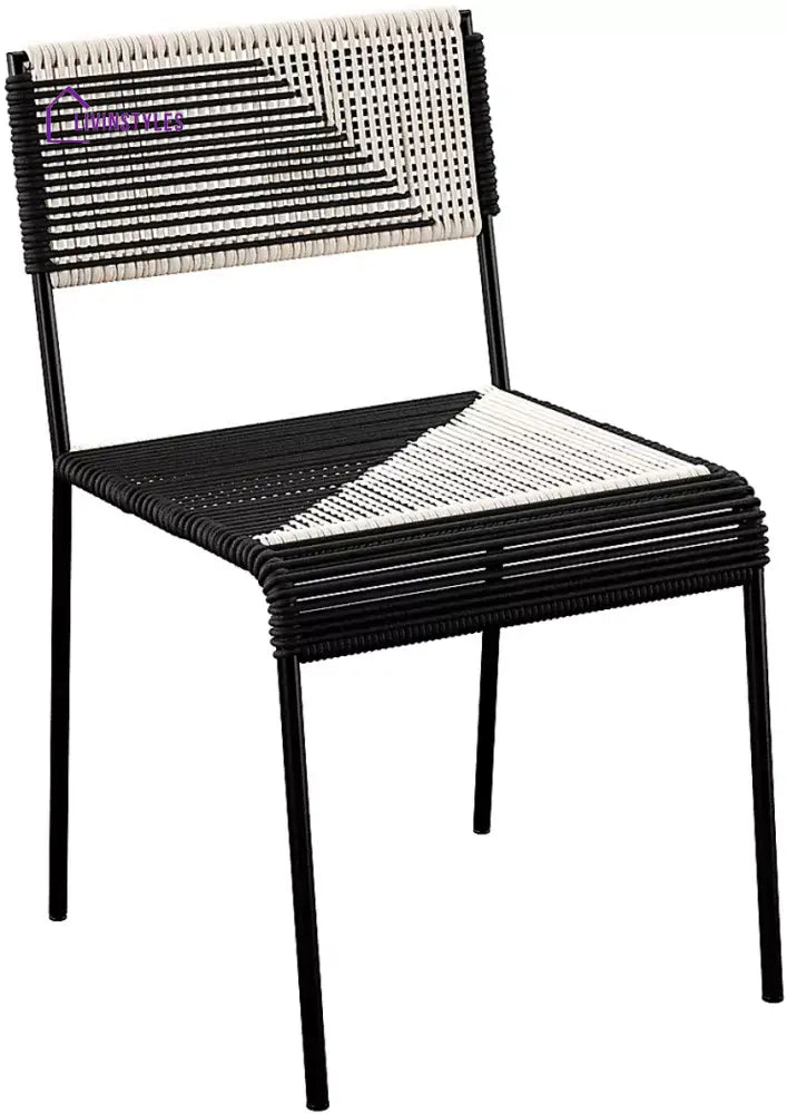 Clara Outdoor Patio Seating Set 2 Chairs and 1 Table Set (Black) Braided & Rope - Coffee Table Sets