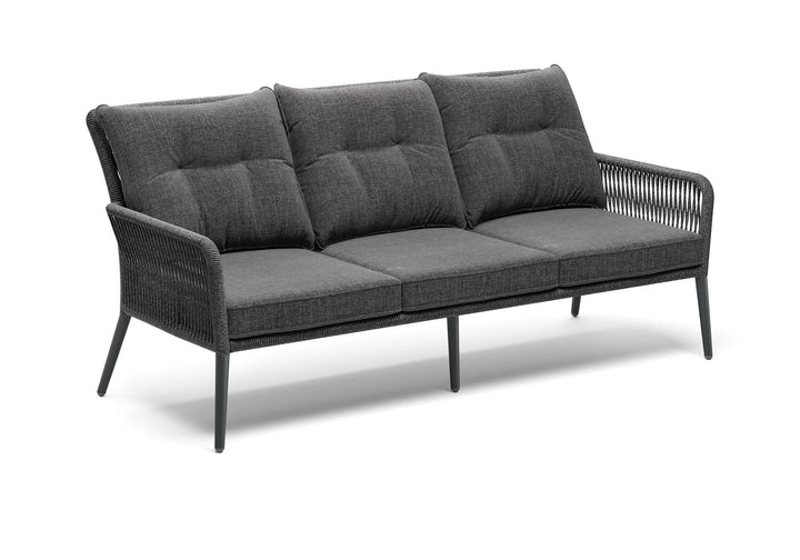 Mitya Outdoor Garden Balcony Sofa Set  5 Seater and 1 Center Table Set, Braid & Rope (Dark + Grey)