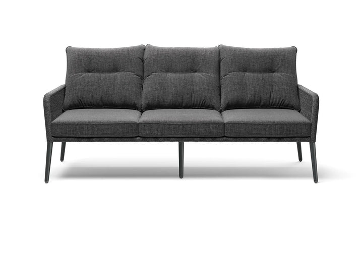 Mitya Outdoor Garden Balcony Sofa Set  5 Seater and 1 Center Table Set, Braid & Rope (Dark + Grey)