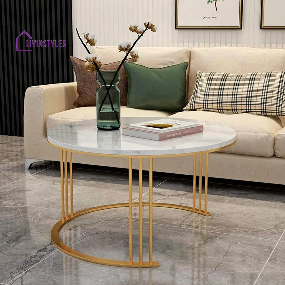 Classic Designer Tethered Iron Stand Coffee Table Set of 2 Table