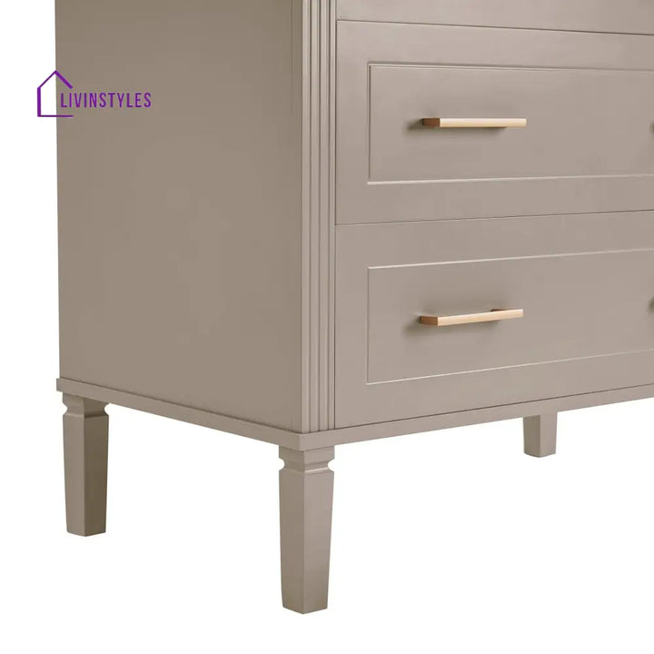 Claudio 5 Drawer Chest - Taupe Chest of Drawers