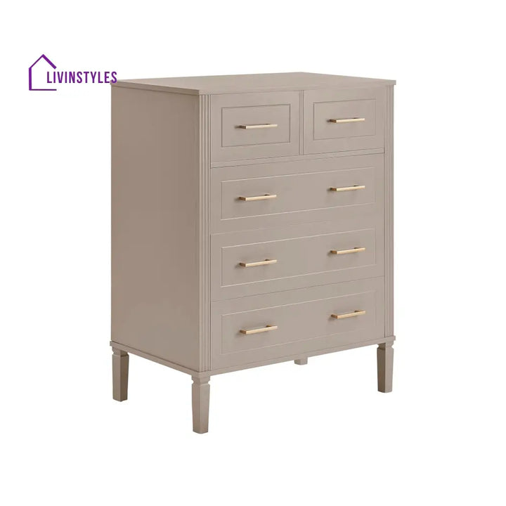 Claudio 5 Drawer Chest - Taupe Chest of Drawers
