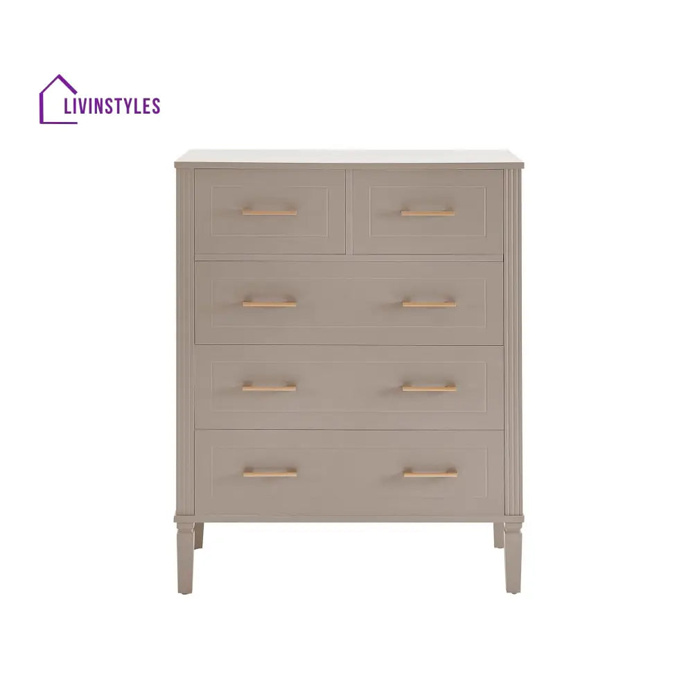 Claudio 5 Drawer Chest - Taupe Chest of Drawers