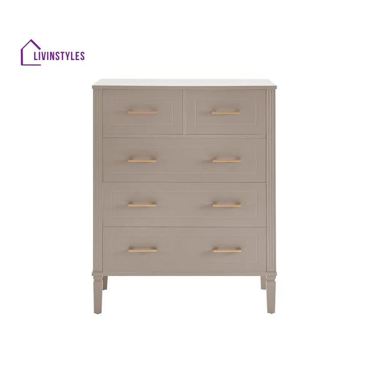 Claudio 5 Drawer Chest - Taupe Chest of Drawers