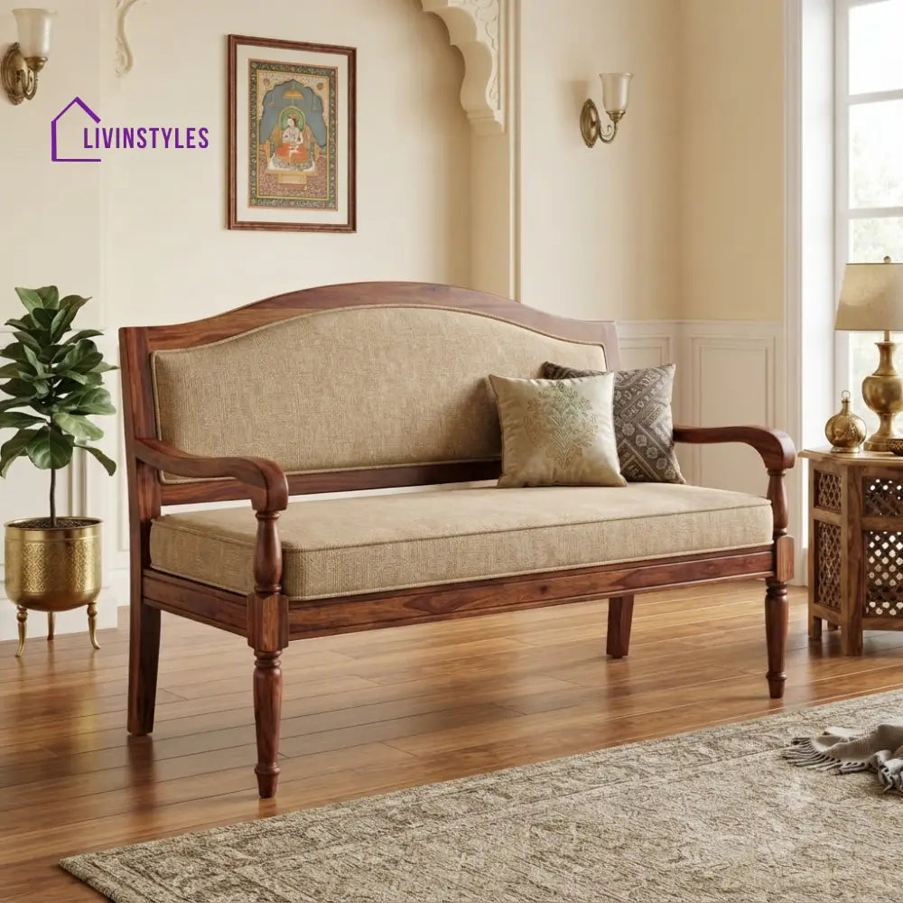 Clemency Wooden Bench for Living Room | Bedroom | Extra Seating