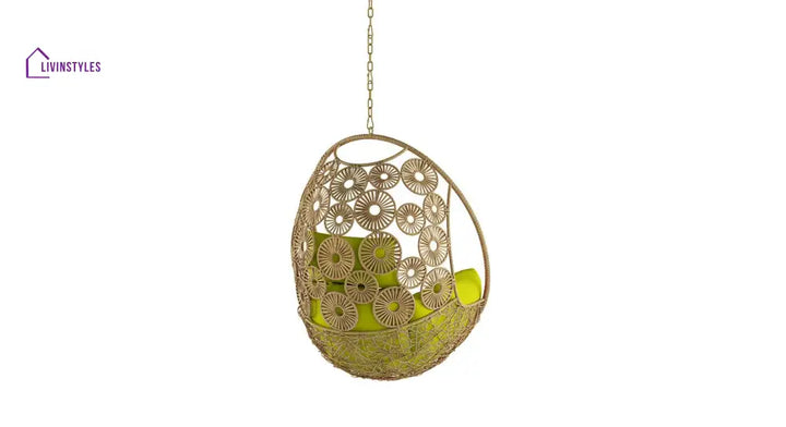 Clemente Single Seater Hanging Swing Without Stand For Balcony Garden Swing (Honey) - Swings