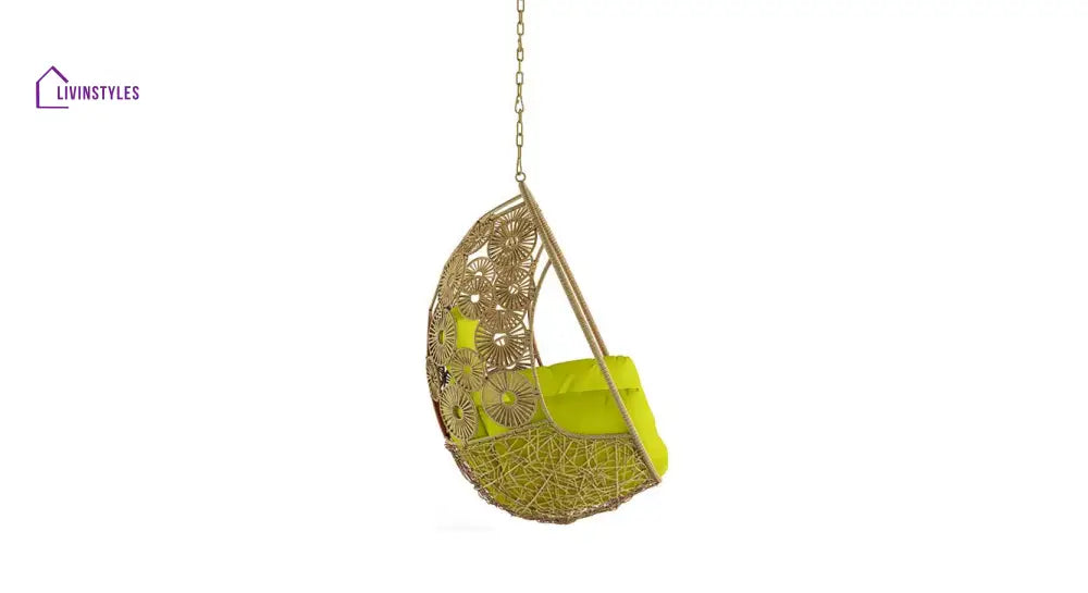 Clemente Single Seater Hanging Swing Without Stand For Balcony Garden Swing (Honey) - Swings