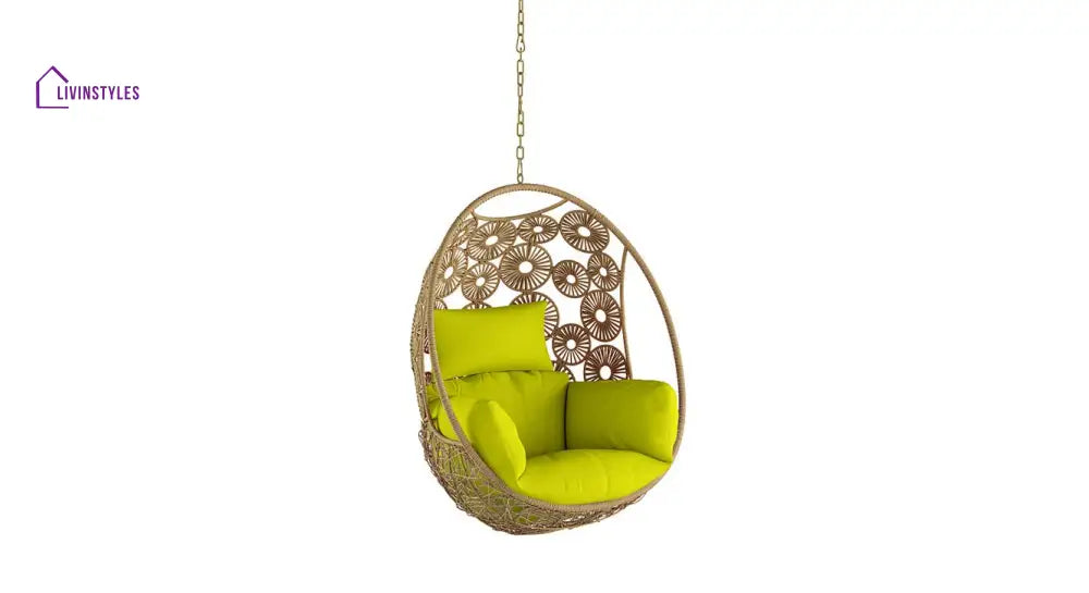 Clemente Single Seater Hanging Swing Without Stand For Balcony Garden Swing (Honey) - Swings