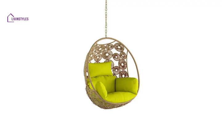 Clemente Single Seater Hanging Swing Without Stand For Balcony Garden Swing (Honey) - Swings