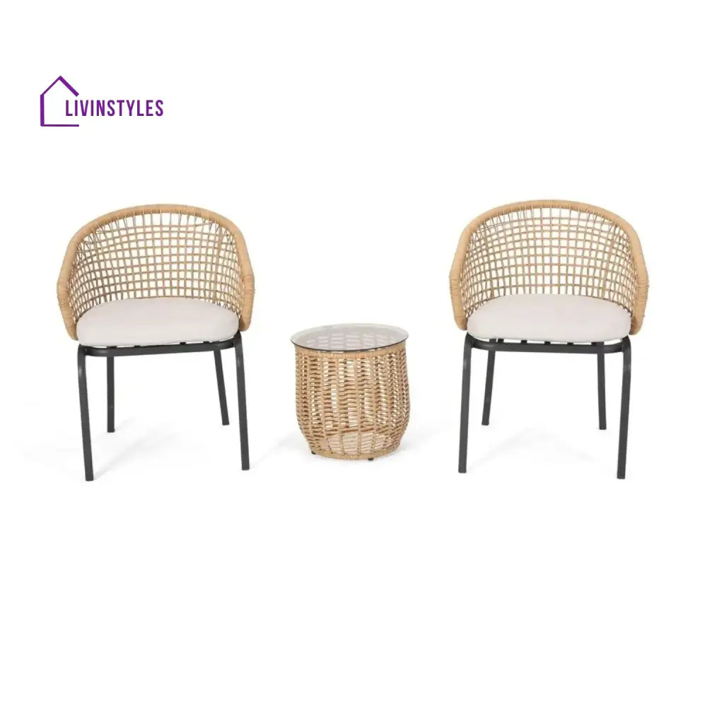 Clementine 3 Piece Garden Outdoor Rope Patio Set - Patio Set