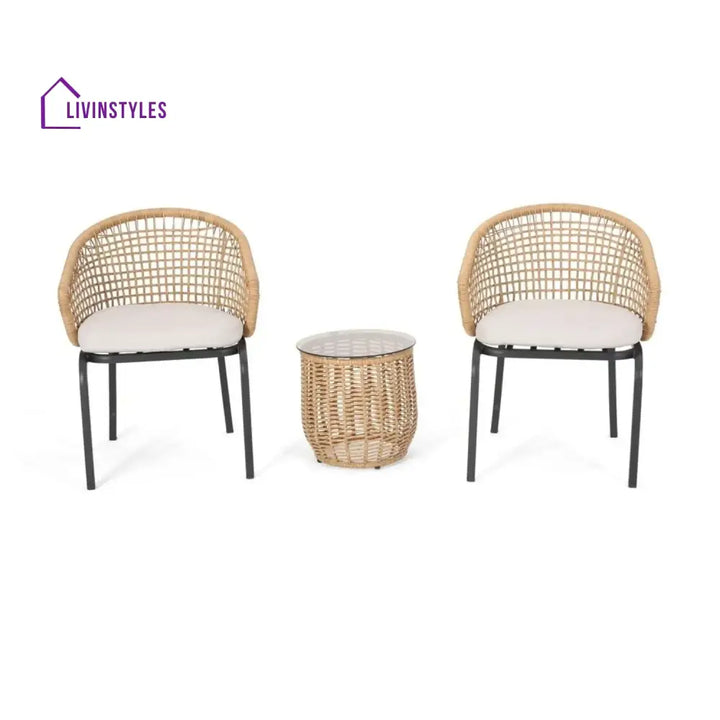 Clementine 3 Piece Garden Outdoor Rope Patio Set - Patio Set