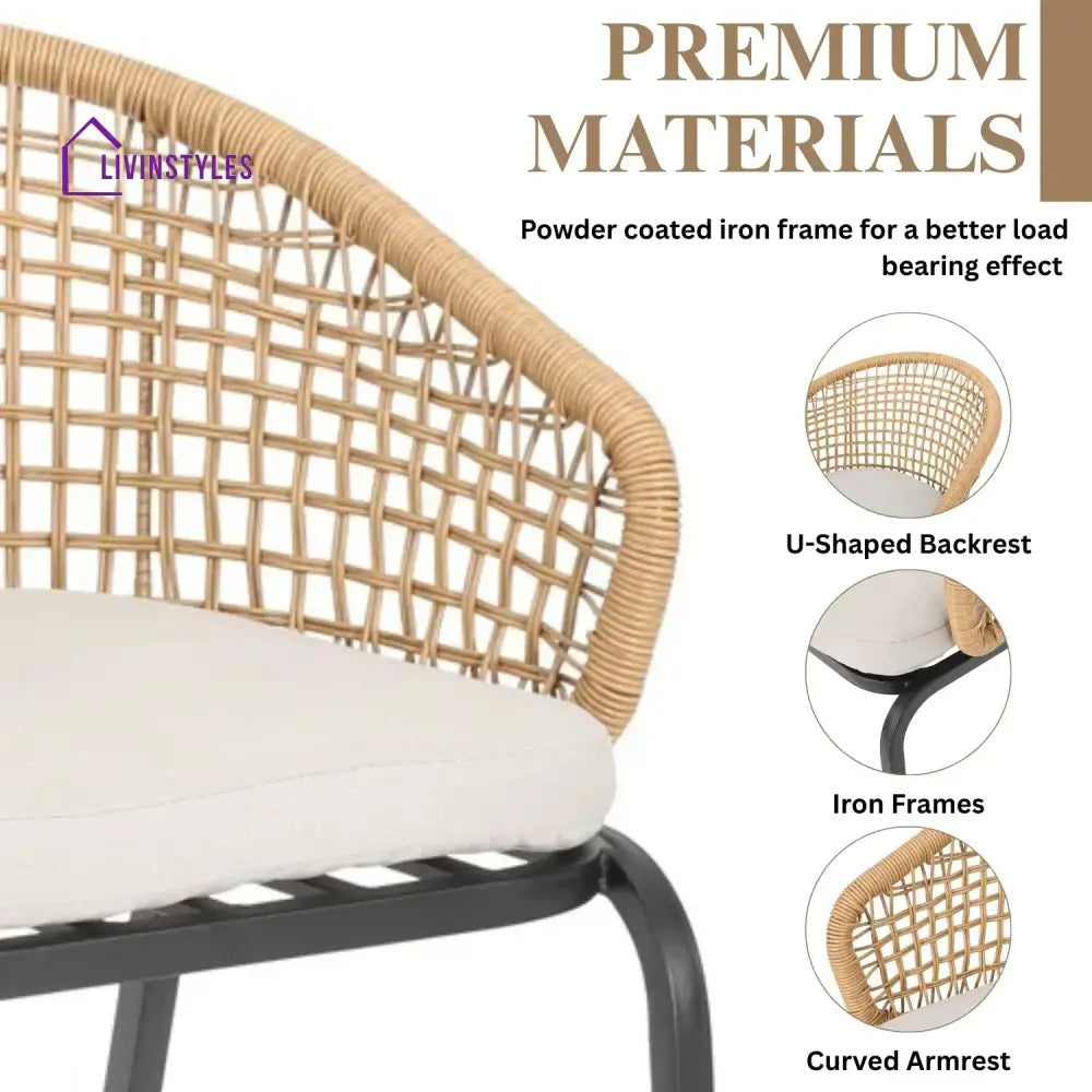 Clementine 3 Piece Garden Outdoor Rope Patio Set - Patio Set