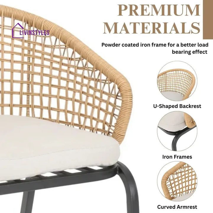Clementine 3 Piece Garden Outdoor Rope Patio Set - Patio Set