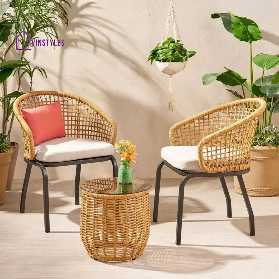 Clementine 3 Piece Garden Outdoor Rope Patio Set - Patio Set