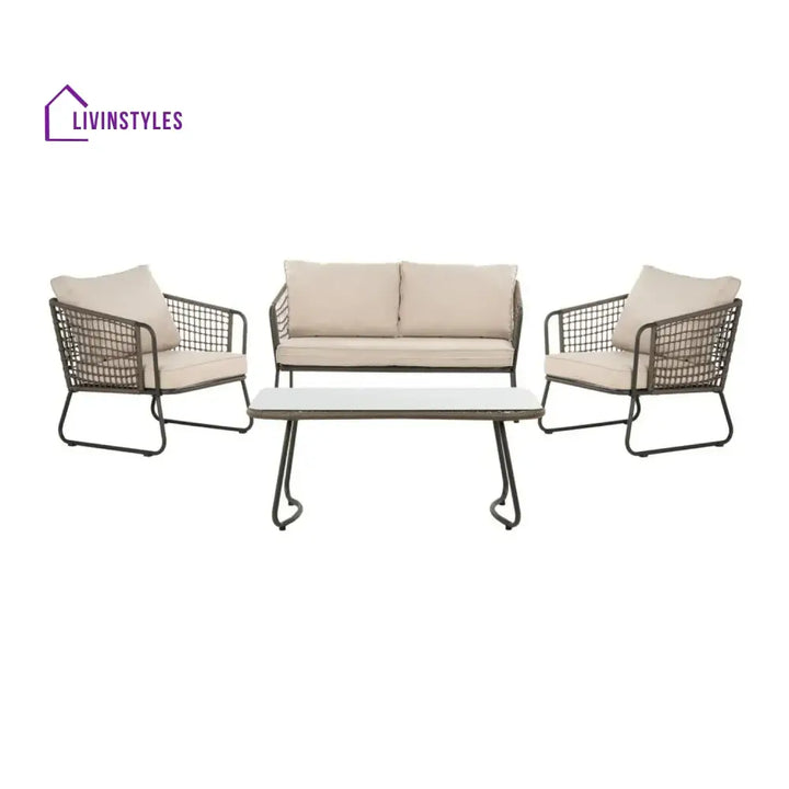 Clementine 4 Piece Outdoor All-Weather Rope Sofa Set - Sofa Set