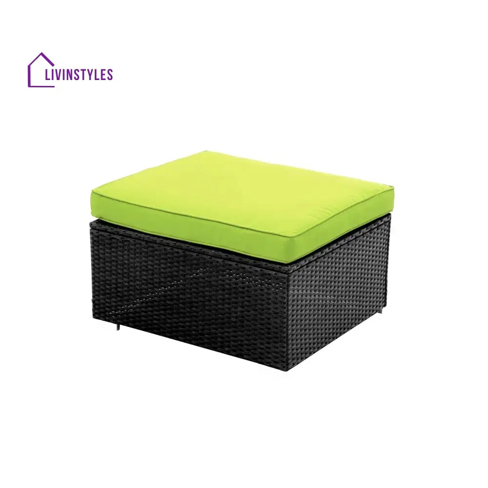 Clementine 6-Piece Outdoor Conversation Set (Black/Green) - Sofa Set
