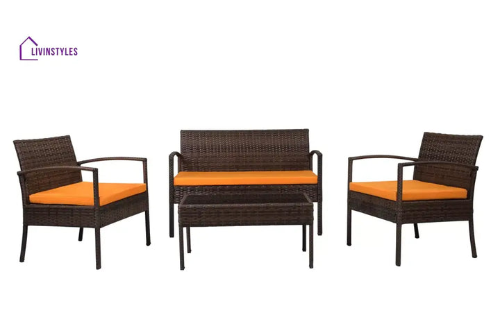 Clone Outdoor Sofa Set 2 Seater 2 Single seater and 1 Center Table Set (Brown) - Sofa Sets