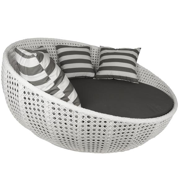 Lombardo Outdoor Poolside Sunbed With Cushion Daybed (White) - Sunbed