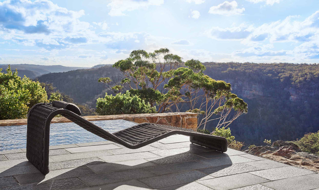 Adnet Outdoor Swimming Poolside Lounger Set of 2 (Black) Braided & Rope