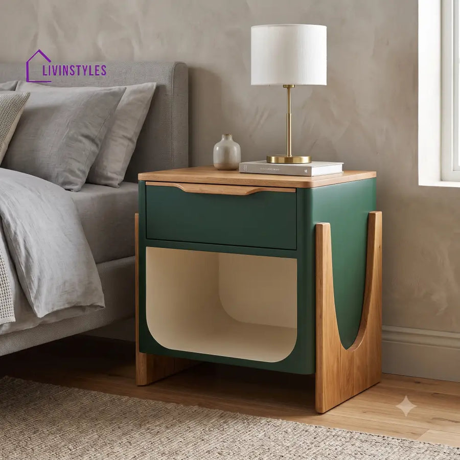 Colette Premium Solid Wood Bedside Table | Side Table for Bedroom