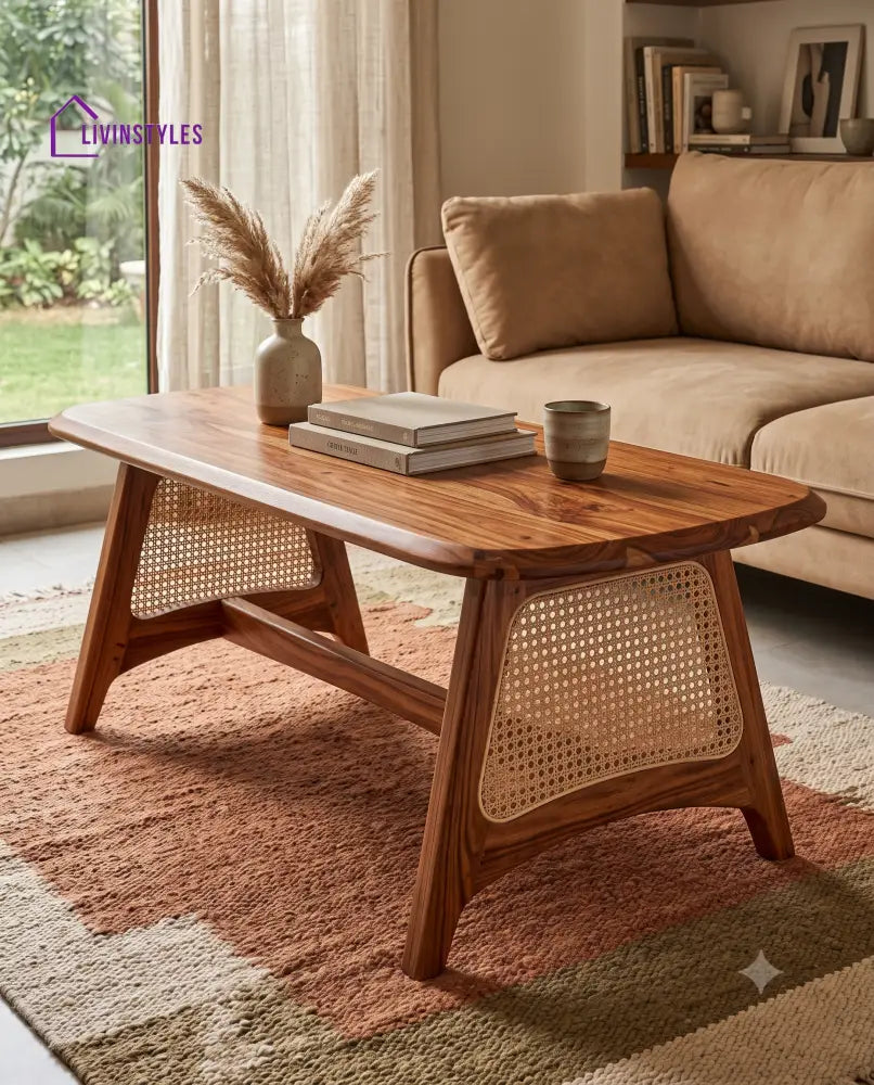 Coline Wooden Coffee Table for Living Room | Tea Table | Teapoy | Center table