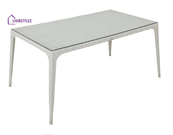 Colombina Outdoor Patio Dining Set 6 Chairs and 1 Table (Pearl white) - Dining sets