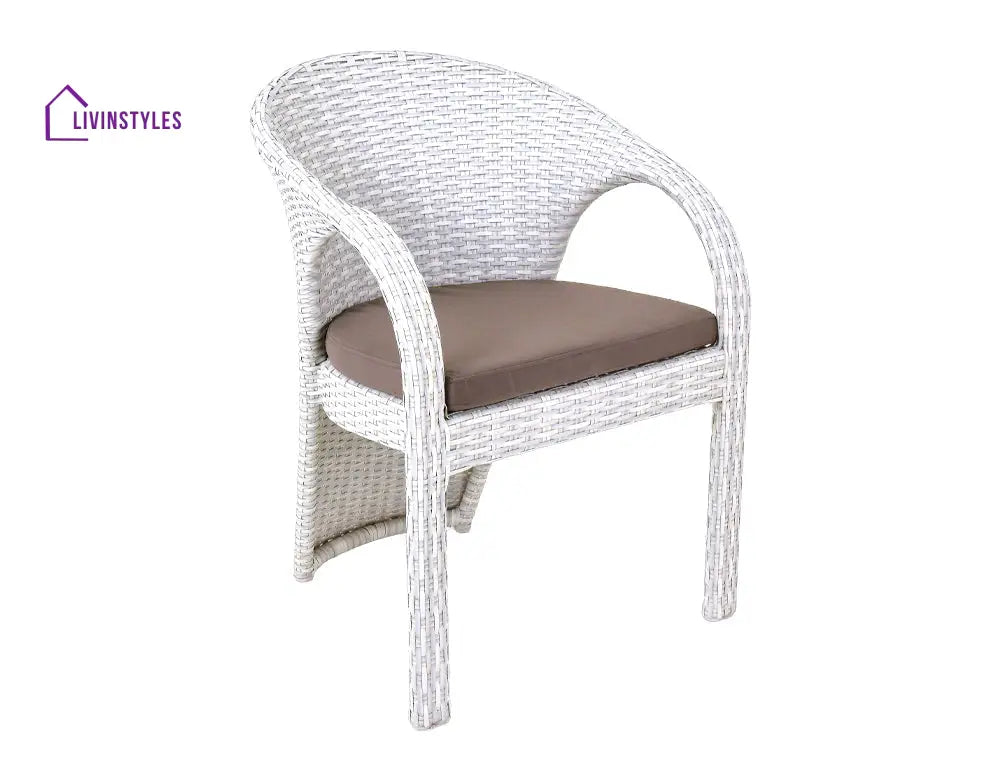 Colombina Outdoor Patio Dining Set 6 Chairs and 1 Table (Pearl white) - Dining sets