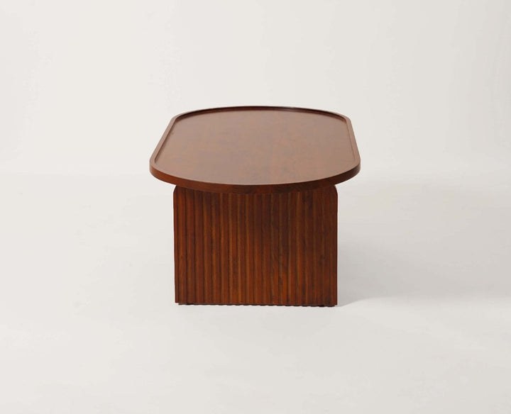 Arina Solid Wood Oval Coffee Table | Wooden Coffee Table for Living Room Coffee Table