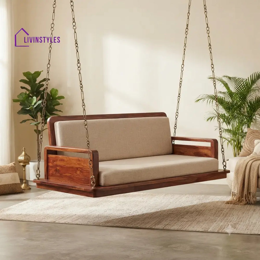 Côme 2 Seater Wooden Swing for Home | Wooden Jhula for home