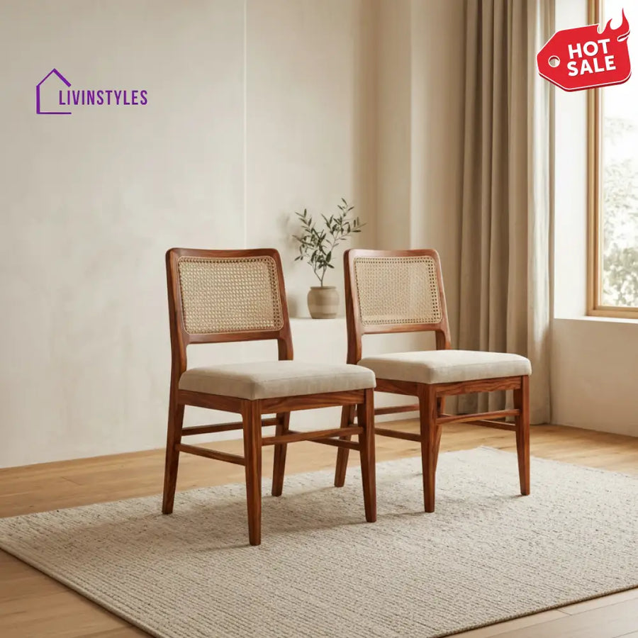 Connor Sheesham Wood Dining Chairs - Set of 2 (Honey Finish)