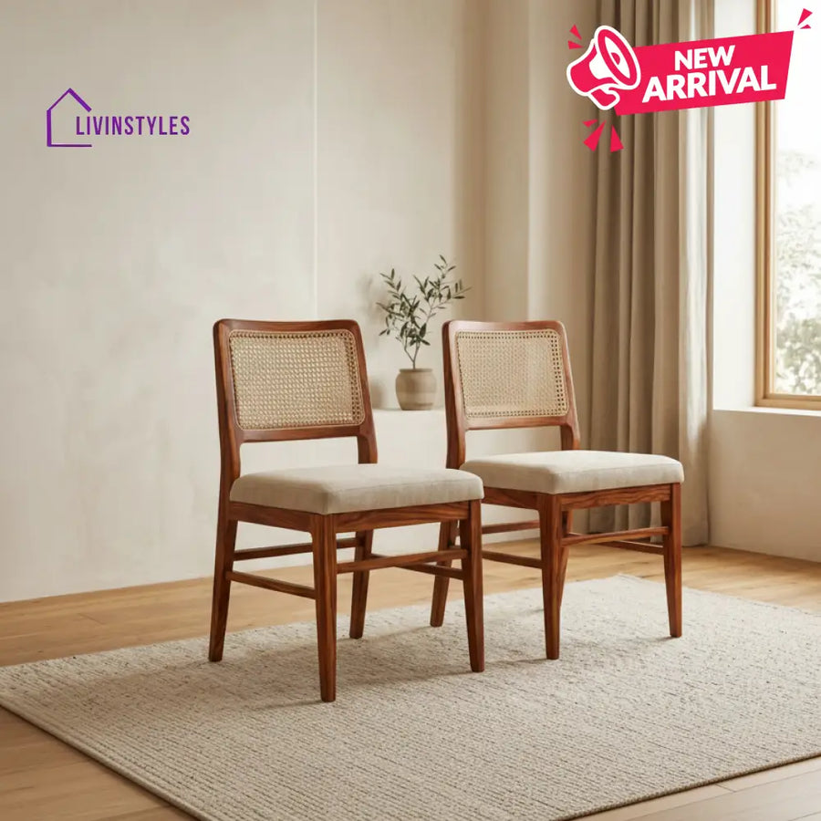 Connor Sheesham Wood Dining Chairs - Set of 2 (Honey Finish)