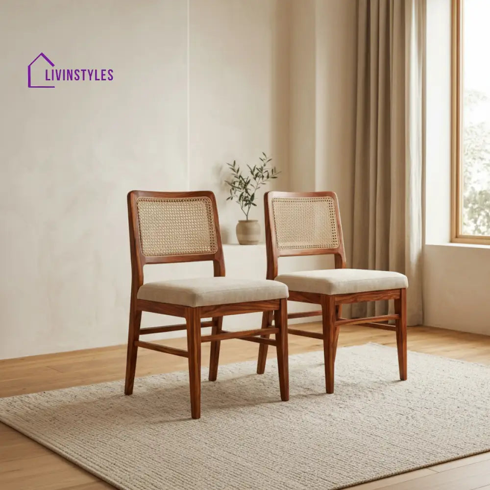 Connor Sheesham Wood Dining Chairs - Set of 2 (Honey Finish)
