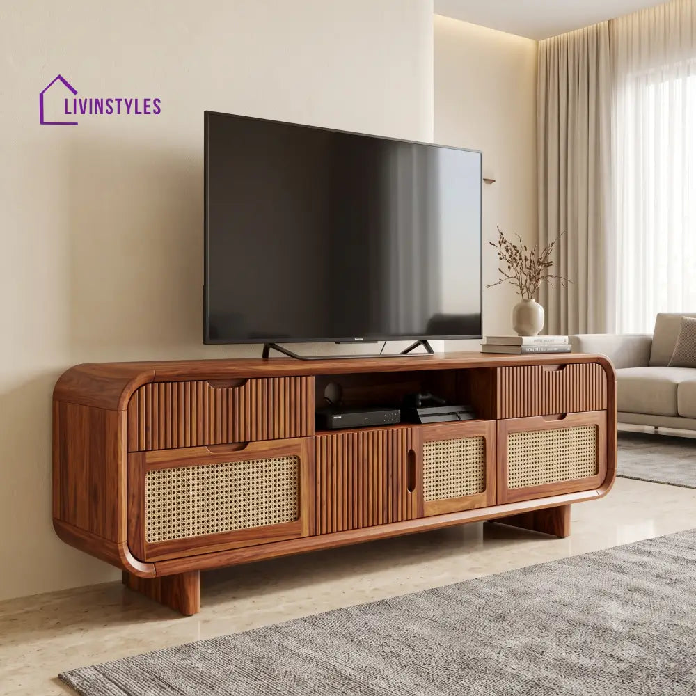 Constance Solid Sheesham Wood Tv Unit for Living Room | Tv Cabinet | Tv Console Unit