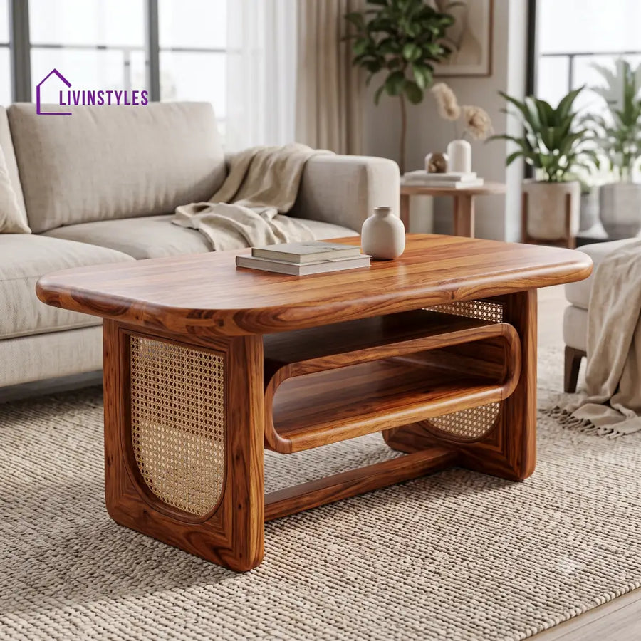 Constance Wooden Coffee Table for Living Room | Tea Table | Teapoy | Center table