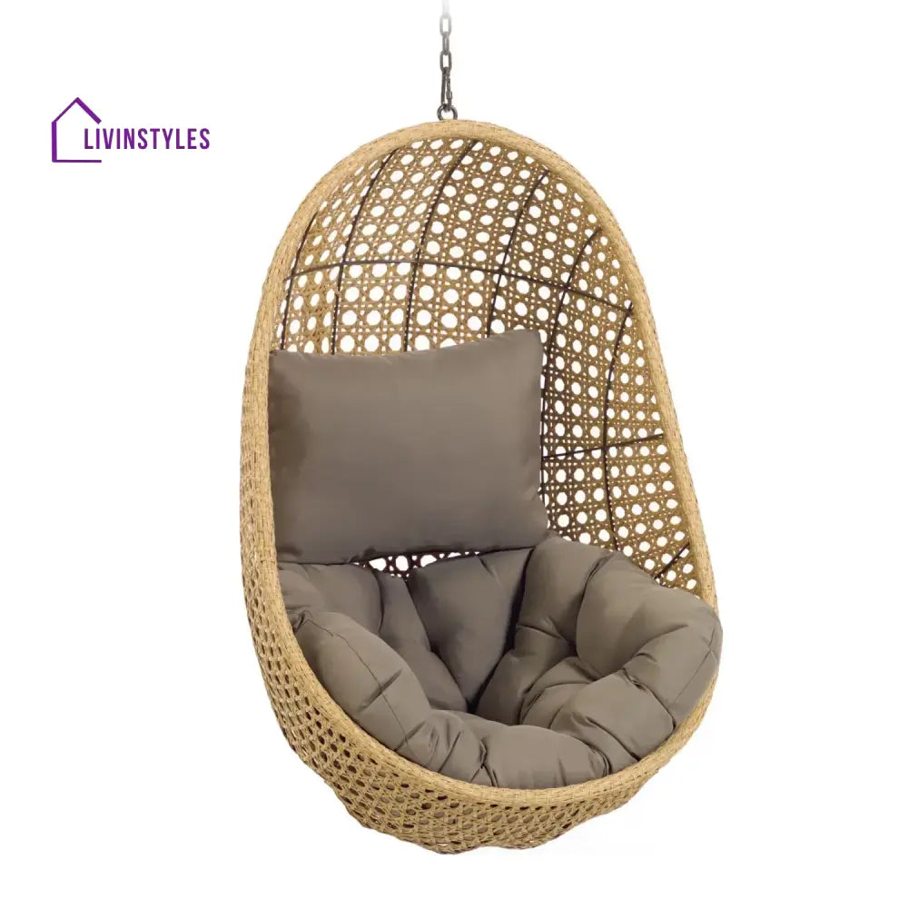 Consuelo Egg Swing Chair (Beige and Dark Grey) - Swing